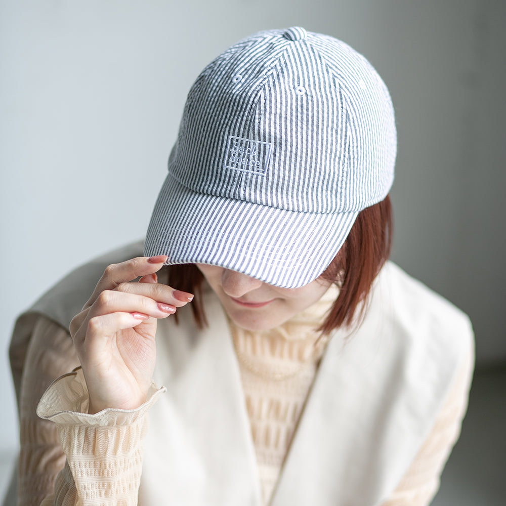 サッカーストライプ刺繍キャップ