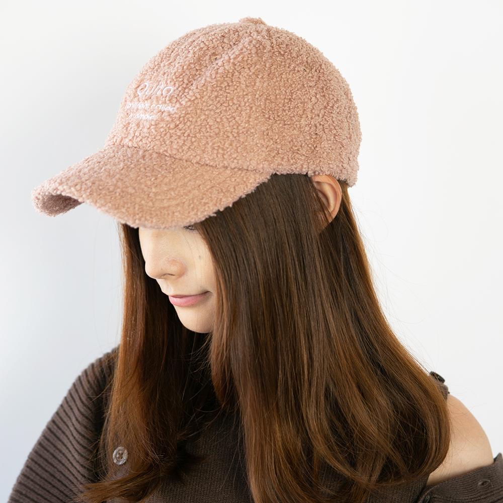ボア刺繍キャップ