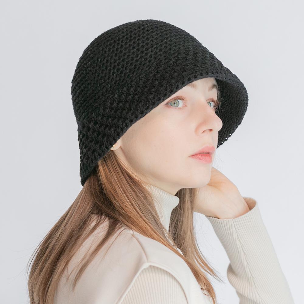 ウール混編み込みニットHAT