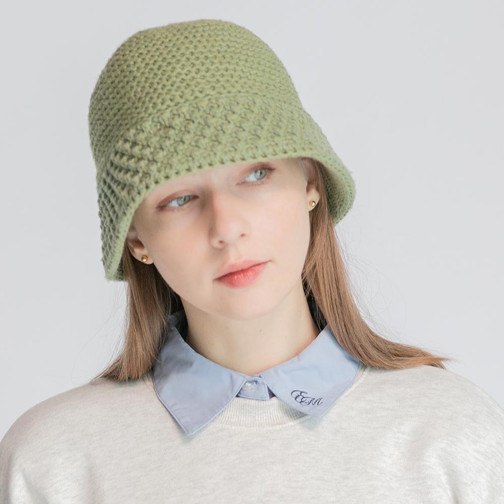 ウール混編み込みニットHAT