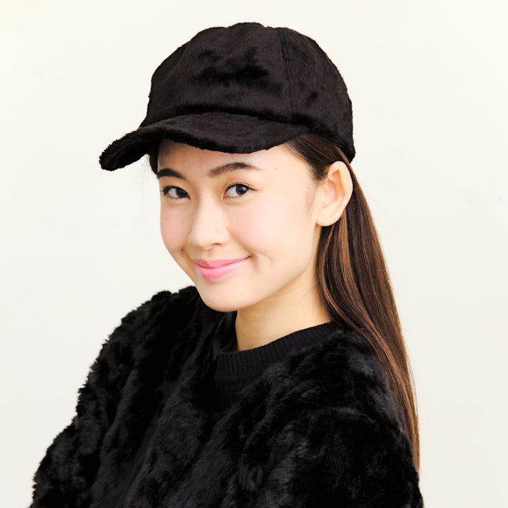短毛ファーキャップ