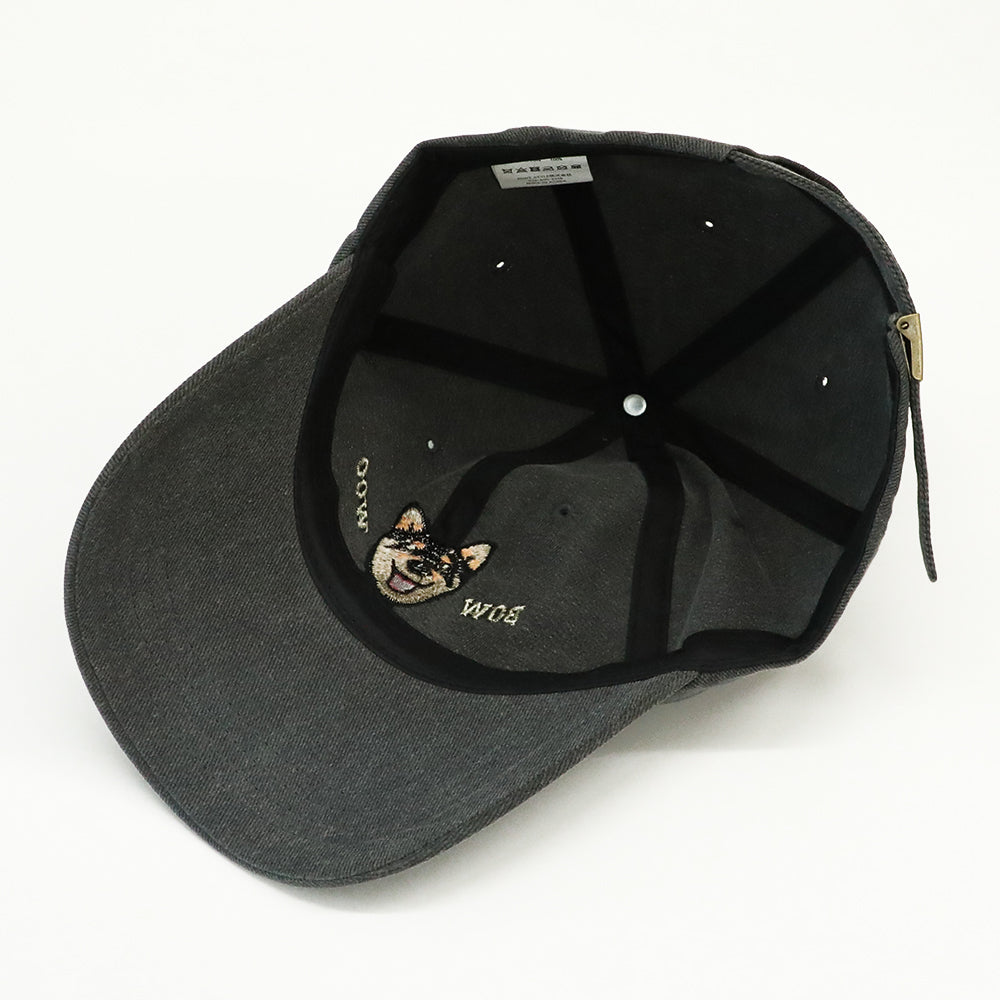 黒柴刺繍CAP