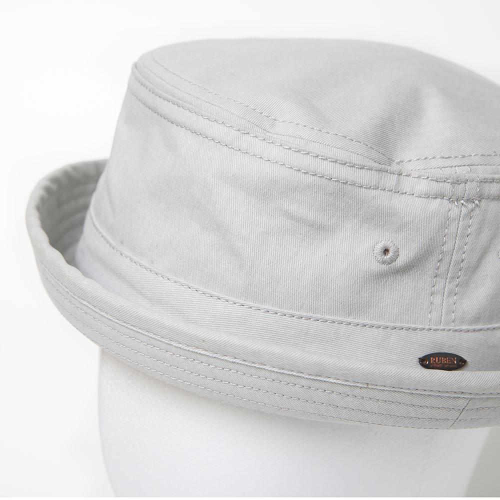 WASHED COTTON PORKPIE HAT