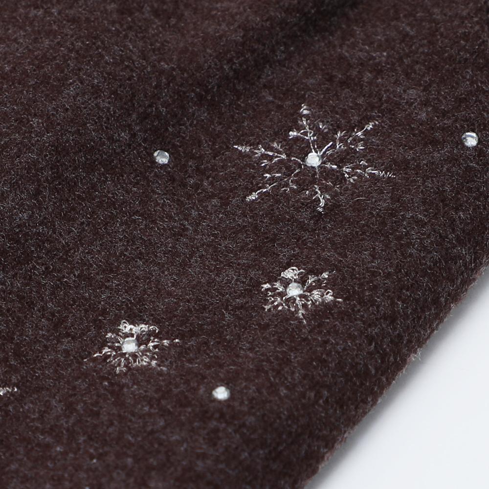 雪柄刺繍指出し婦人手袋