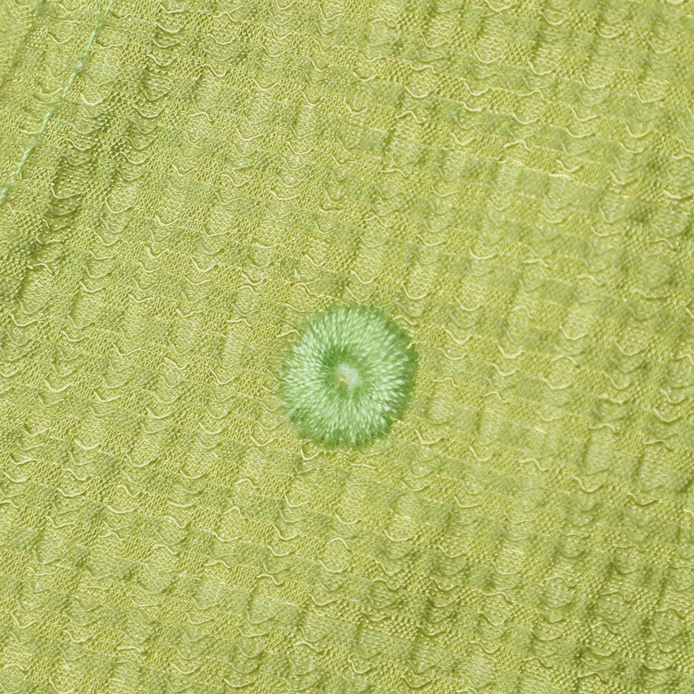 シアーチェックシンプル刺繍バケットハット