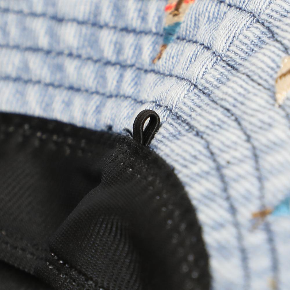 デニムCAMP刺繍バケハ