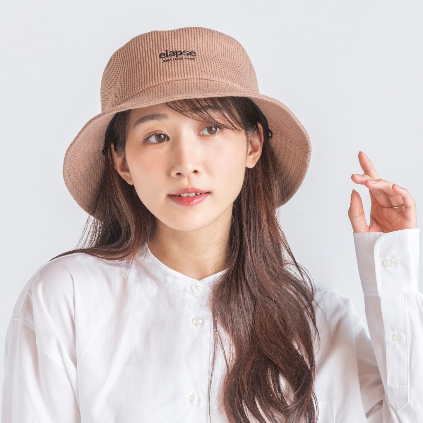 elapse刺繍ワッフルバケットハット