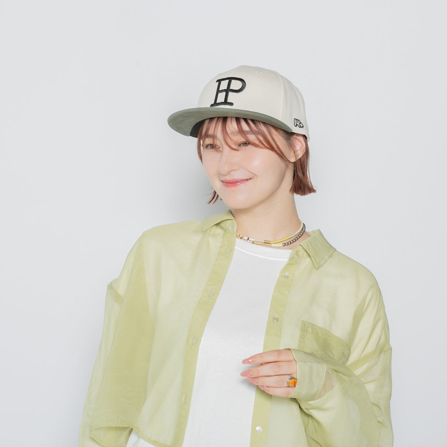 IP刺繍フラットバイザーツートンCAP
