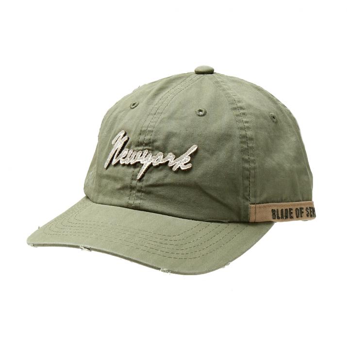 newyorkワッペンダメージキャップ