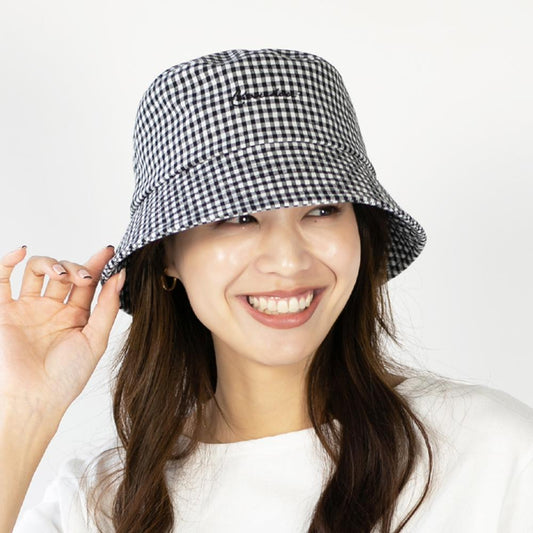 ギンガムチェック刺繍入バケハ