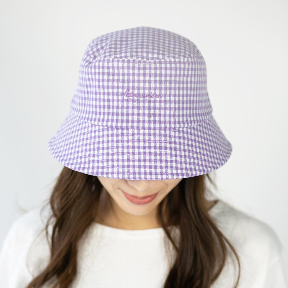 ギンガムチェック刺繍入バケハ