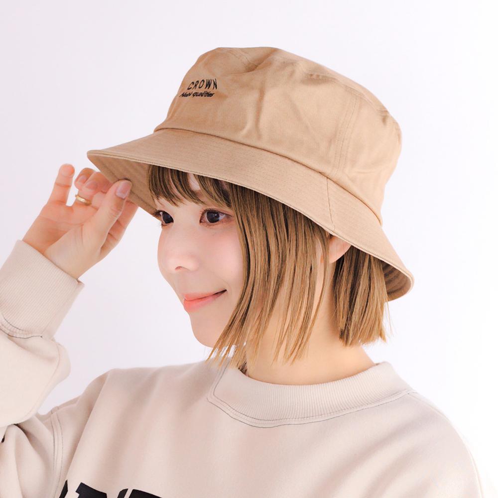 CROWN刺繍バケットハット