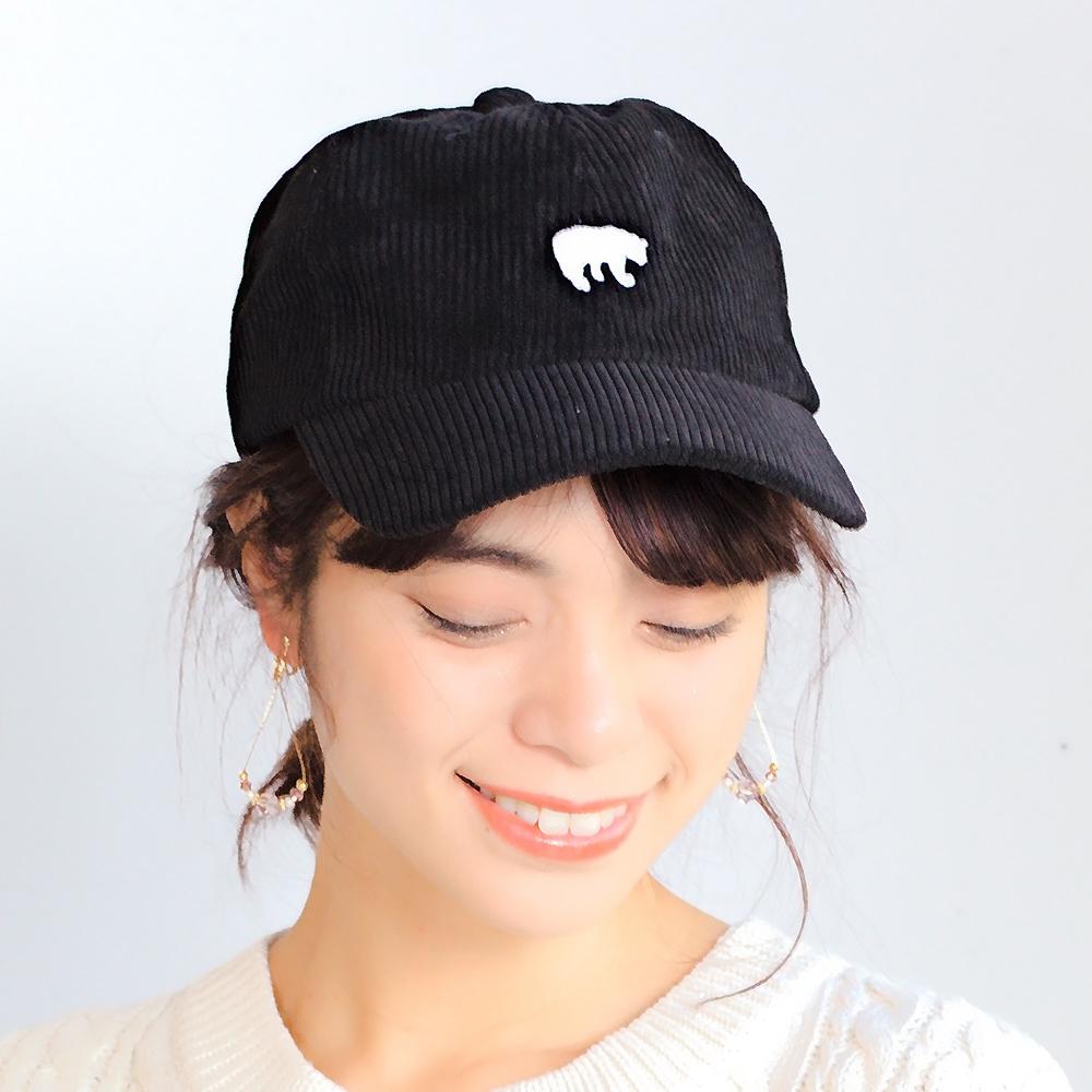 アニマル刺繍コーデュロイキャップ