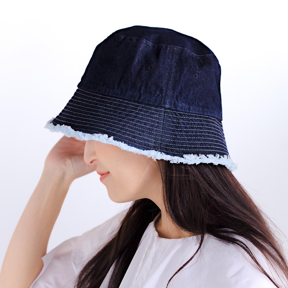 デニムフリンジバケハ