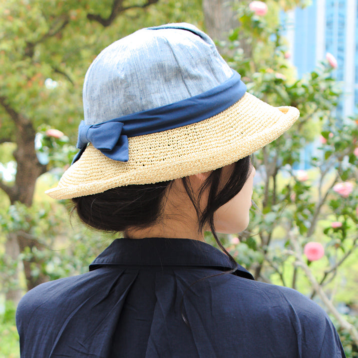 ペーパー細編み布帛セーラー
