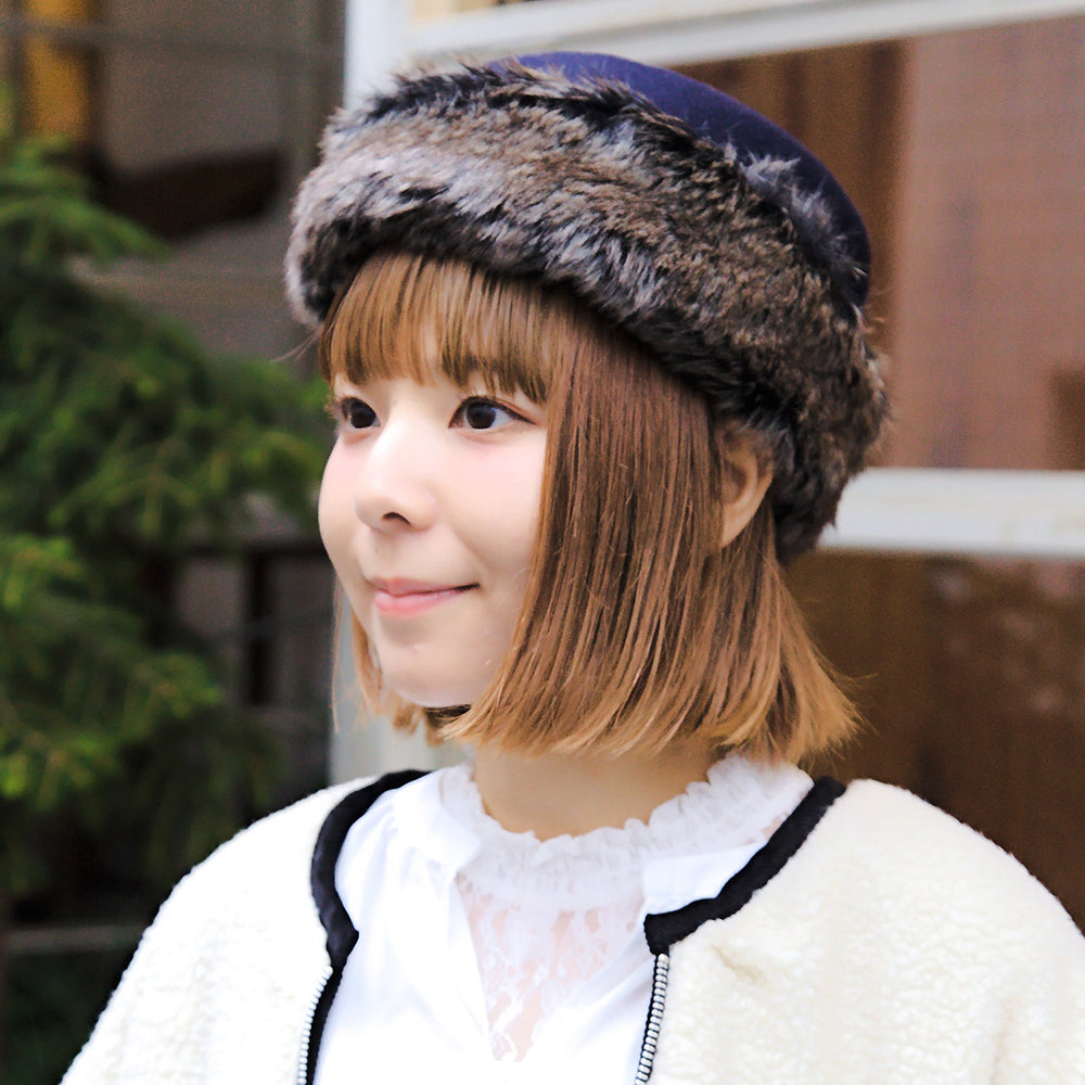 フェルトフェイクファートーク帽