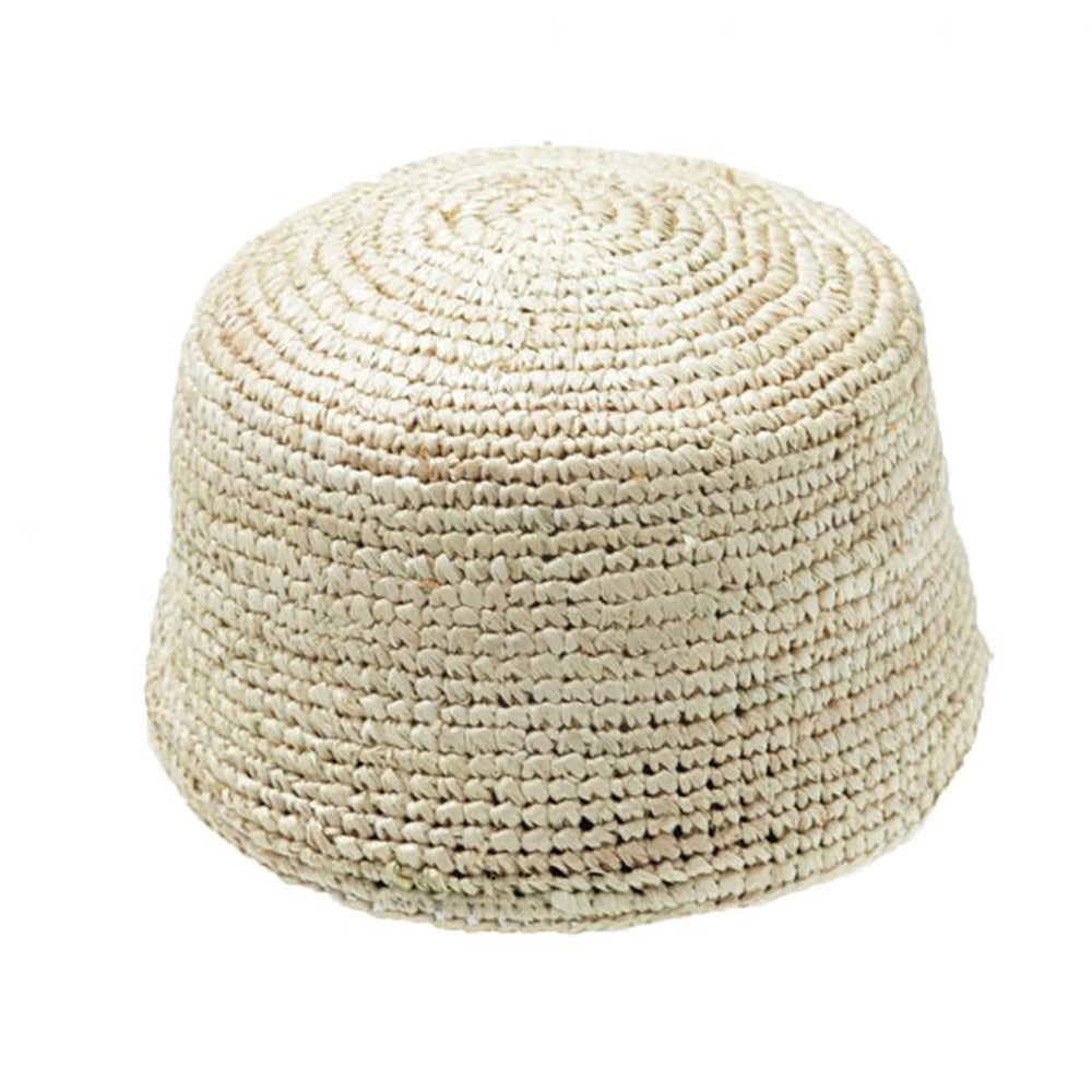 ラフィア細編み合皮ベルト付きCAP