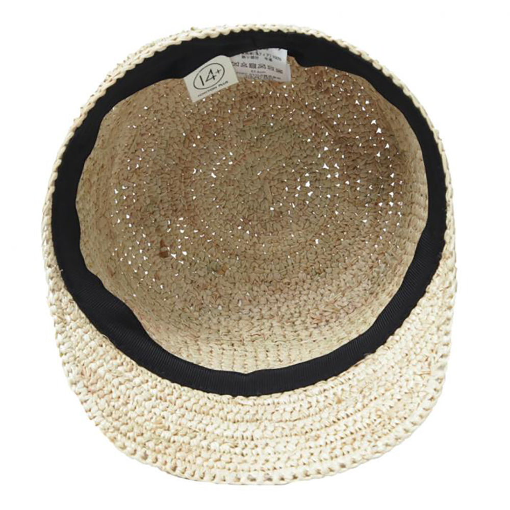 ラフィア細編み合皮ベルト付きCAP