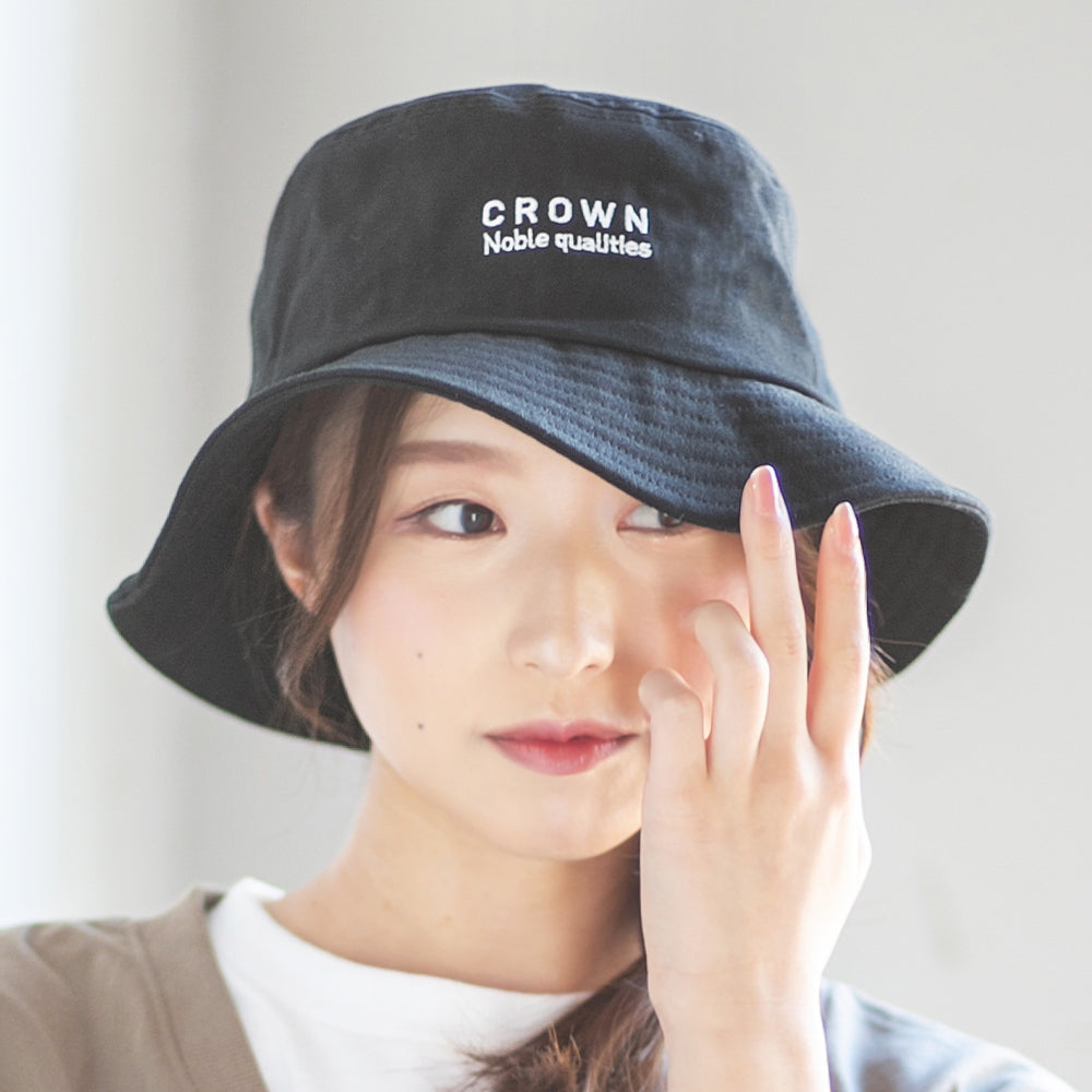 CROWN刺繍バケットハット