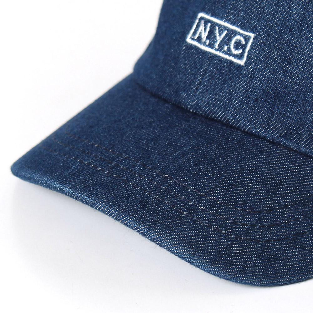 NYCボックスロゴ刺繍ローキャップ